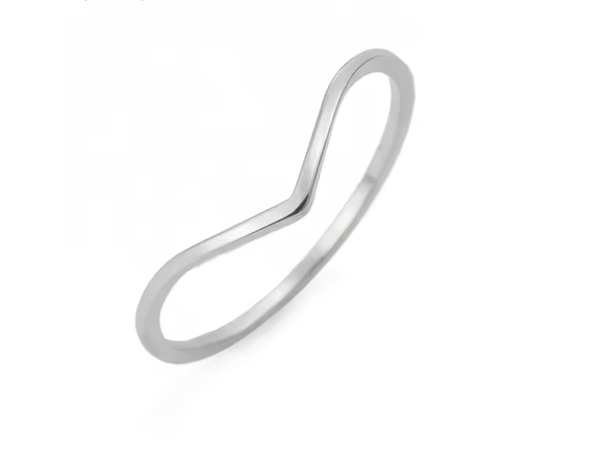 Minimalist Wave Ring for Women