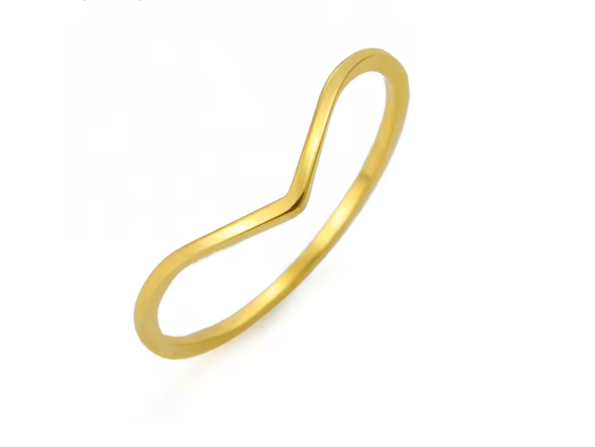 Minimalist Wave Ring for Women
