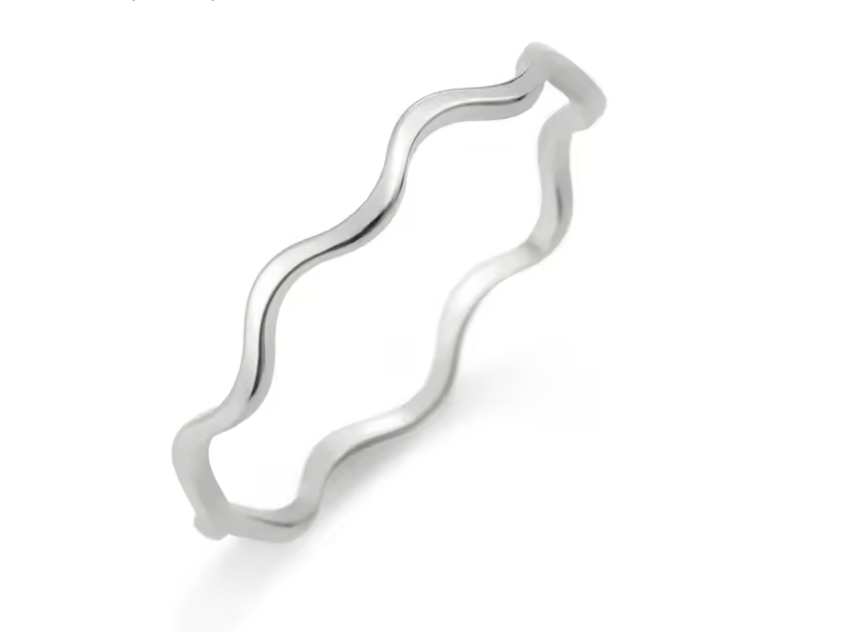 Minimalist Wave Ring for Women