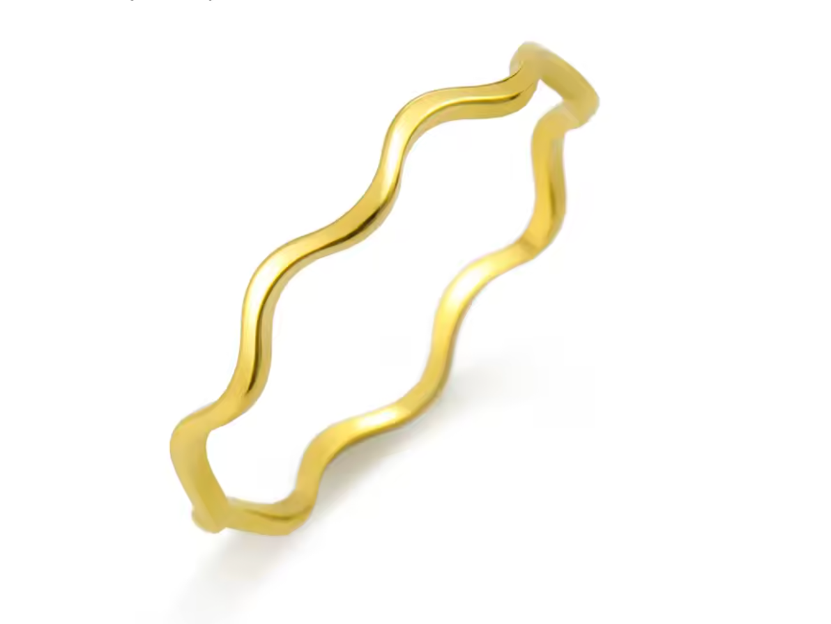 Minimalist Wave Ring for Women