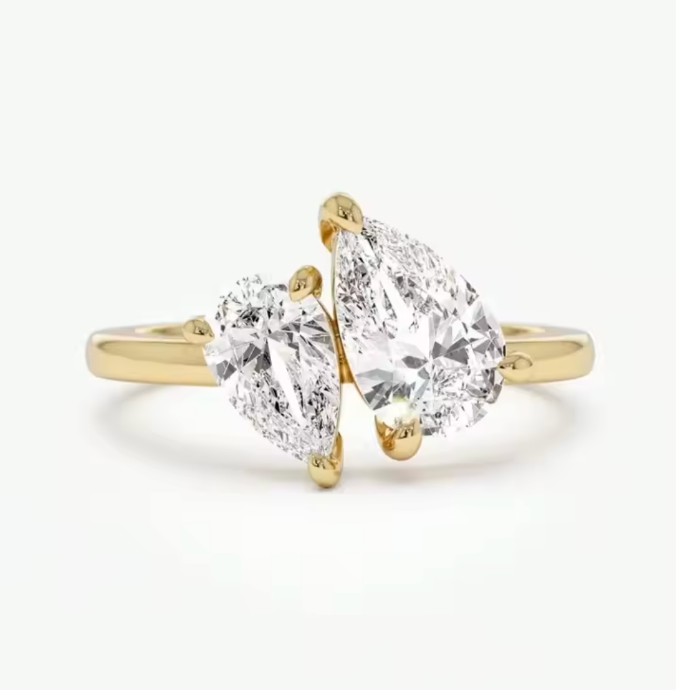 925 Sterling Silver Sparkling Water Drop Ring