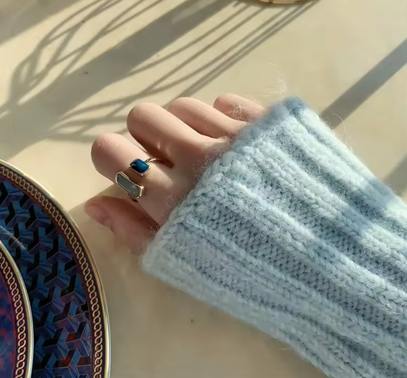 Adjustable Colorful Drip Glaze Ring for Women
