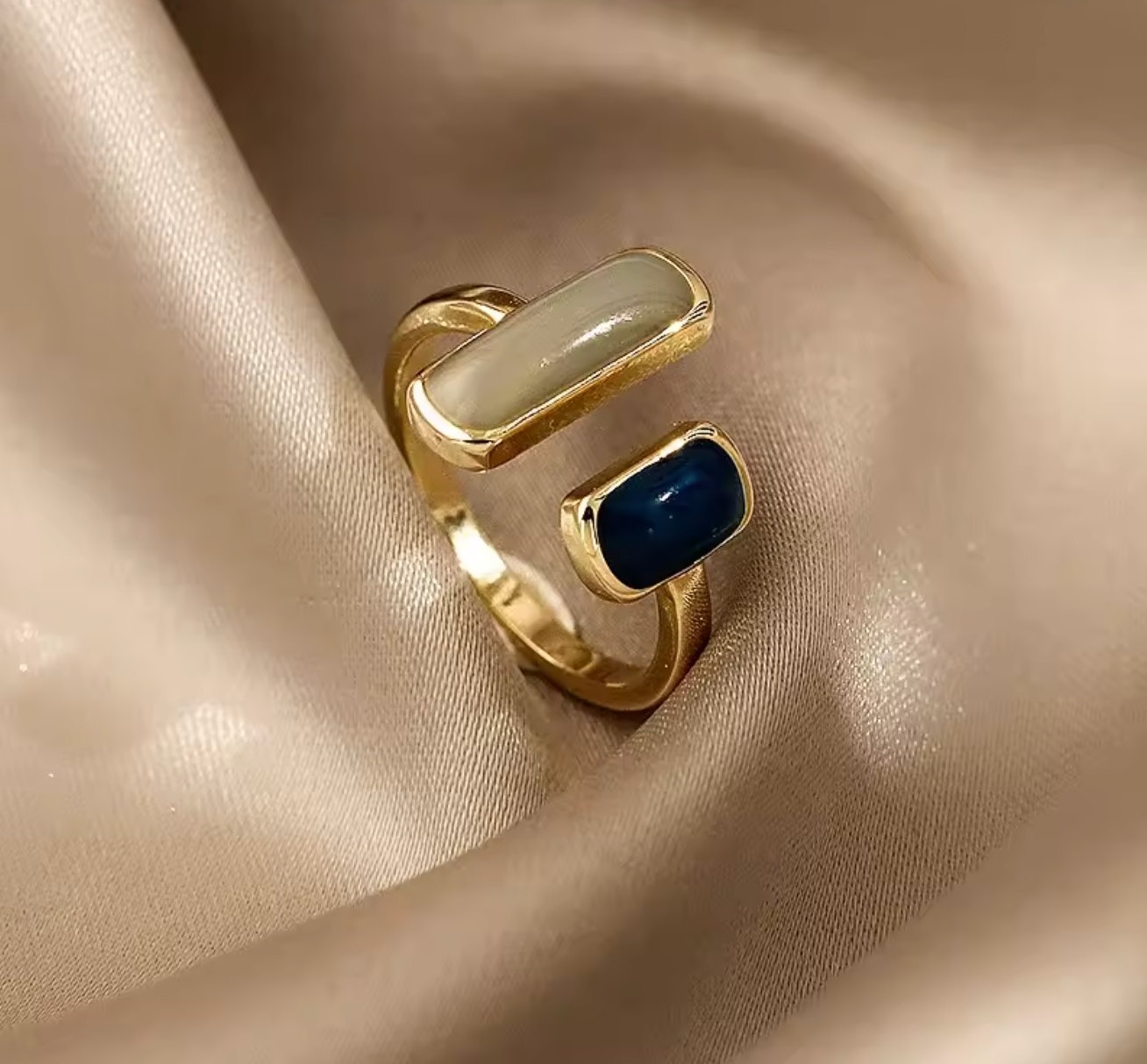 Adjustable Colorful Drip Glaze Ring for Women