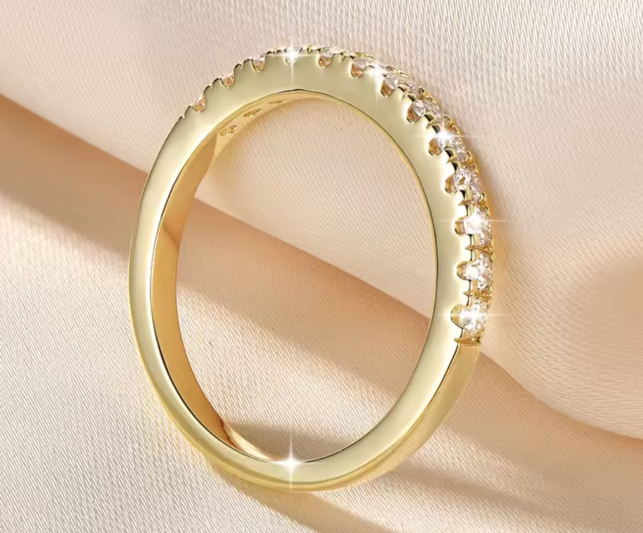 2mm D Color Full Moissanite Eternity Ring