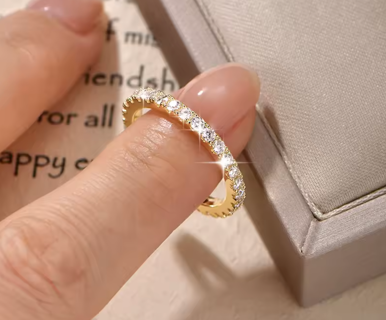 2mm D Color Full Moissanite Eternity Ring